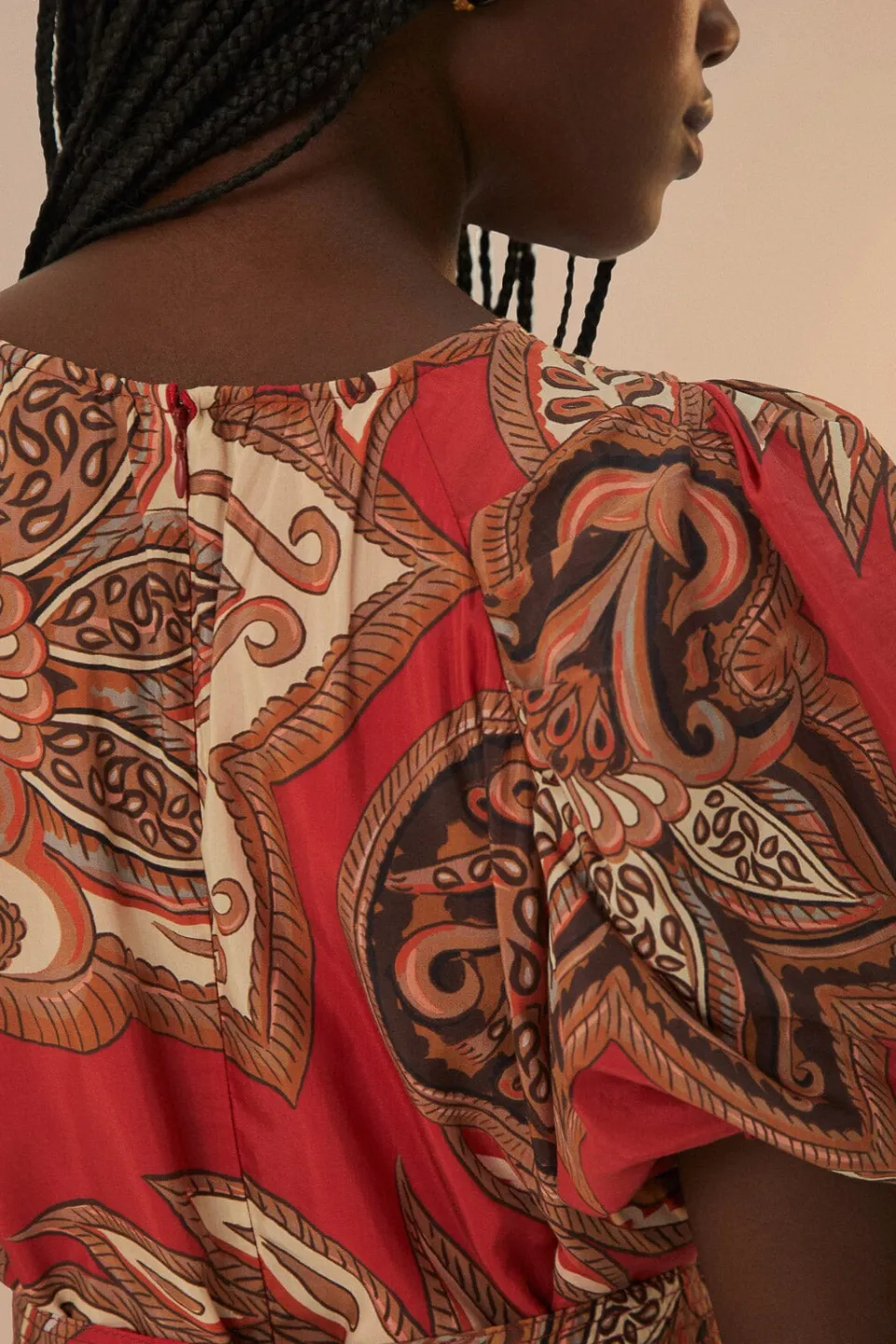 FARM Rio Leopard Paisley Burgundy Mini Dress Outlet