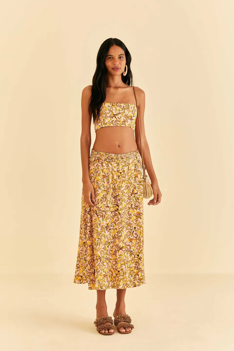 FARM Rio Light Pink Star Fruit Crop Top