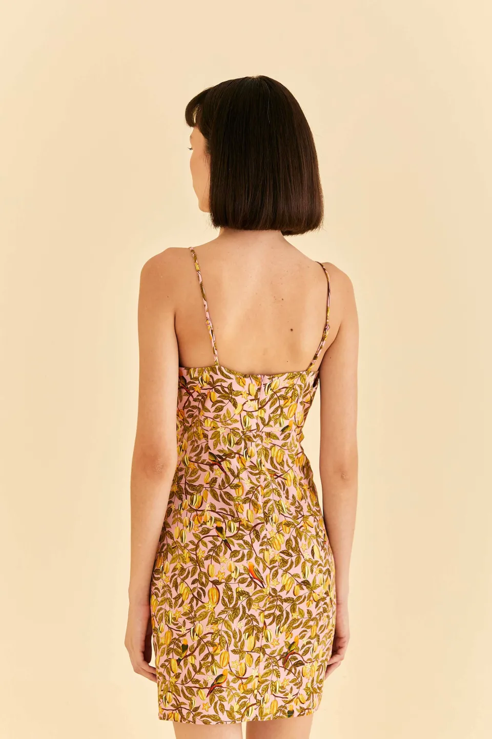 FARM Rio Light Pink Star Fruit Flower Mini Dress Clearance
