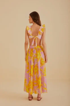 FARM Rio Light Pink Sunny Side Maxi Skirt New