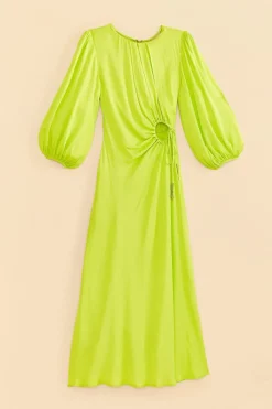 FARM Rio Lime Circle Cut Out Lenzing™ Ecovero™ Viscose Midi Dress Sale