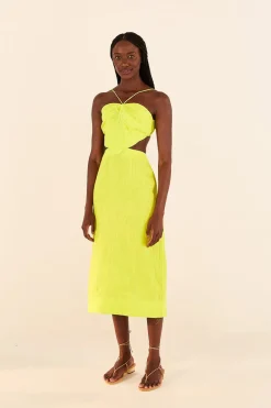 FARM Rio Lime Green Monstera Midi Dress Sale