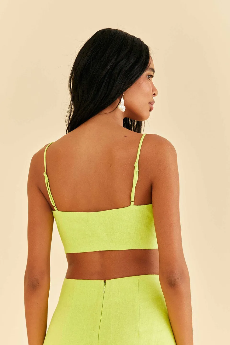 FARM Rio Lime Sleeveless Crop Top Outlet