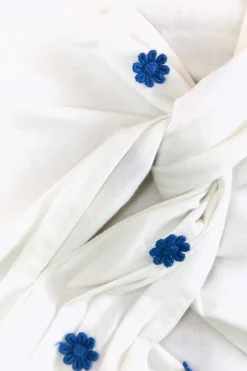 FARM Rio LONG SLEEVE CROP TOP | Blue Flowers Print Sale