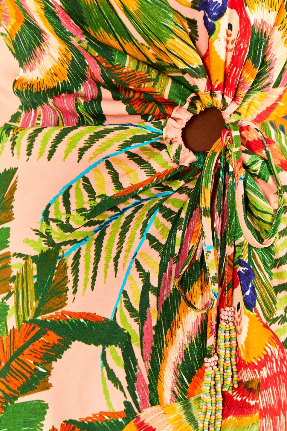FARM Rio Macaw Leaves Cut-Out Midi Dress