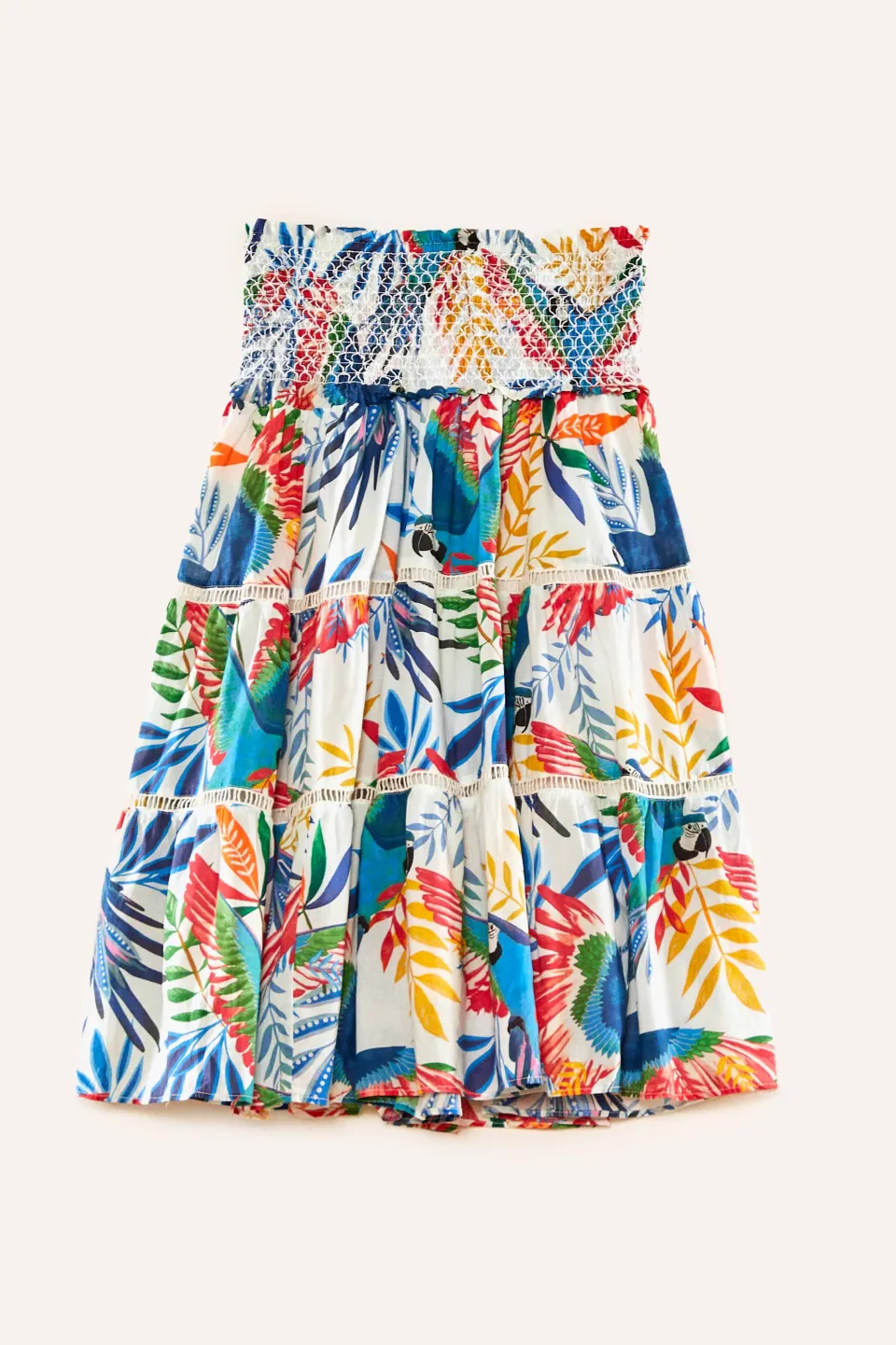 FARM Rio Macaw Wind Smocked Midi Skirt Sale