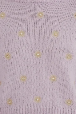 FARM Rio Mirror Embroidered Knit Sweater Hot