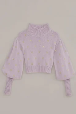 FARM Rio Mirror Embroidered Knit Sweater Hot