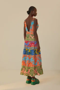 FARM Rio Mixed Lace Garden Midi Dress Clearance