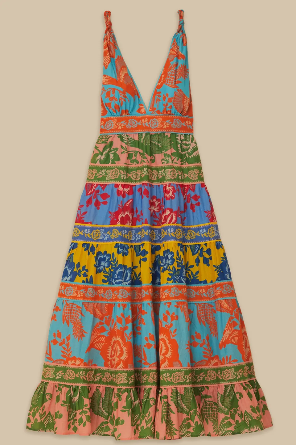 FARM Rio Mixed Lace Garden Midi Dress Clearance