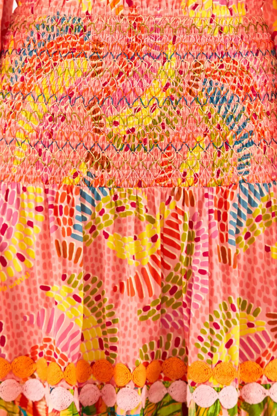 FARM Rio Mixed Pink Prints Midi Skirt New