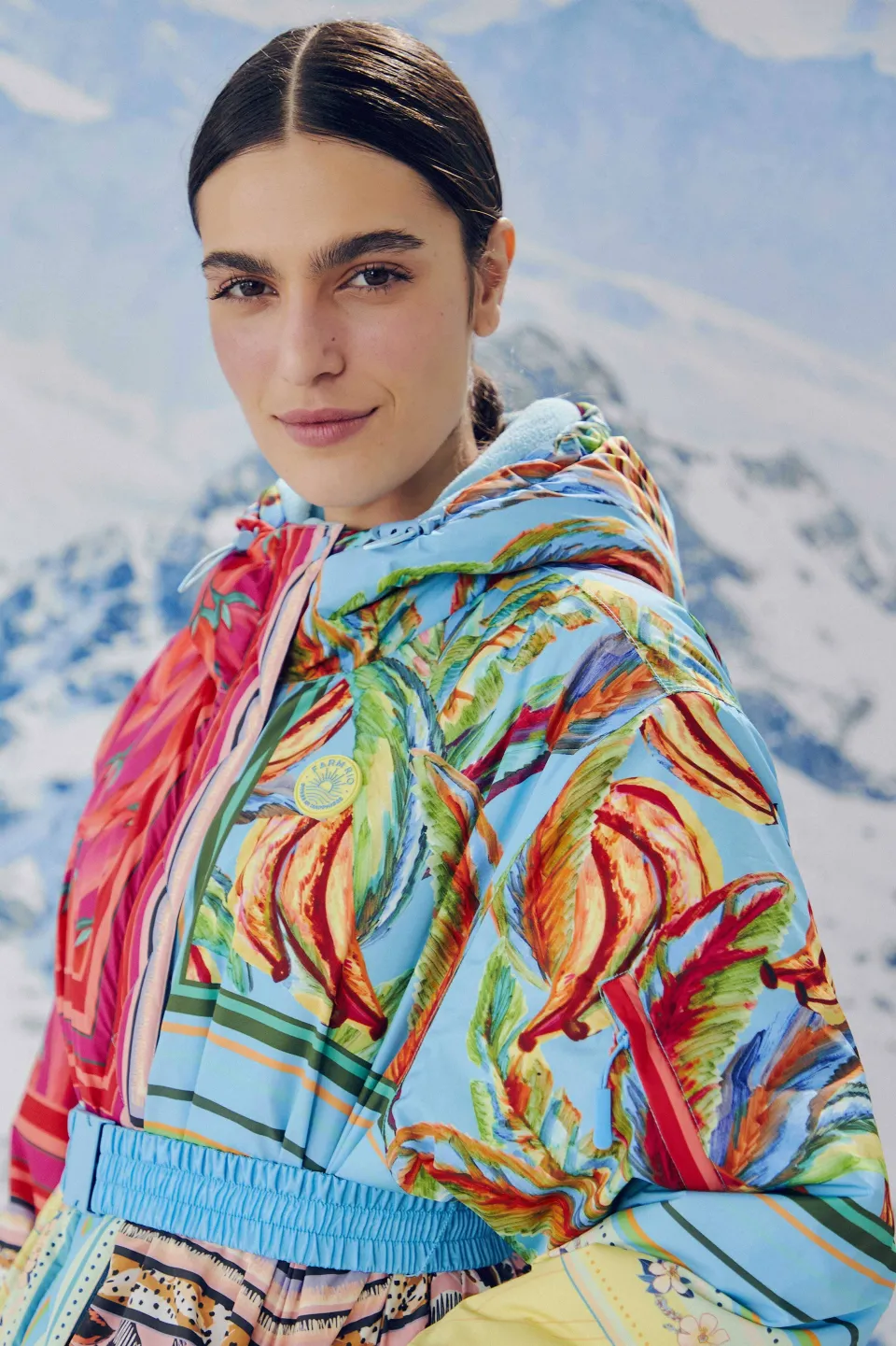 FARM Rio Mixed Scarves Ski Puffer Jacket