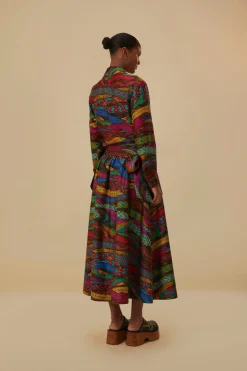 FARM Rio Multicolor Mirage Midi Skirt Sale