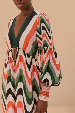 FARM Rio Multicolor Wave Gradient Maxi Dress Clearance