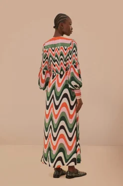 FARM Rio Multicolor Wave Gradient Maxi Dress Clearance