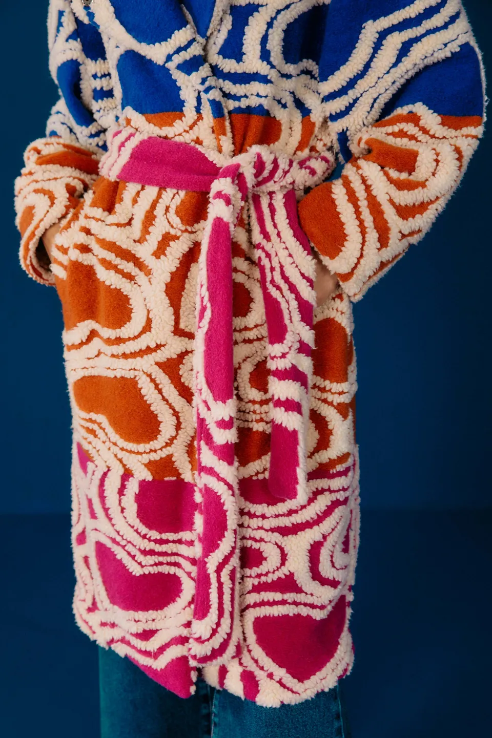FARM Rio Multicolored Wild Hearts Fleece Coat Discount