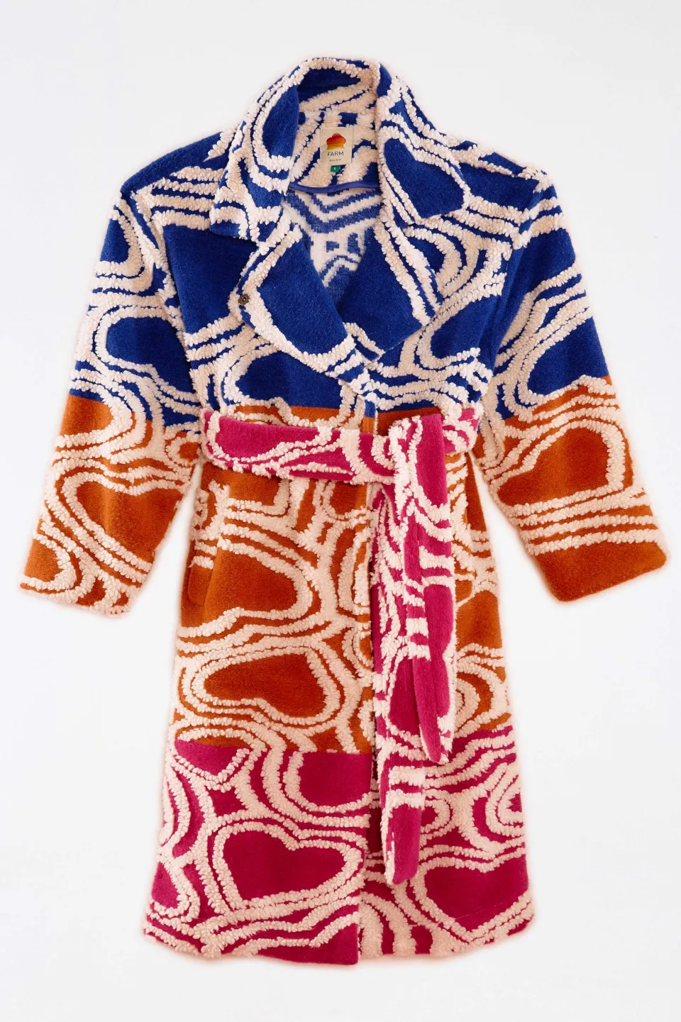 FARM Rio Multicolored Wild Hearts Fleece Coat Discount