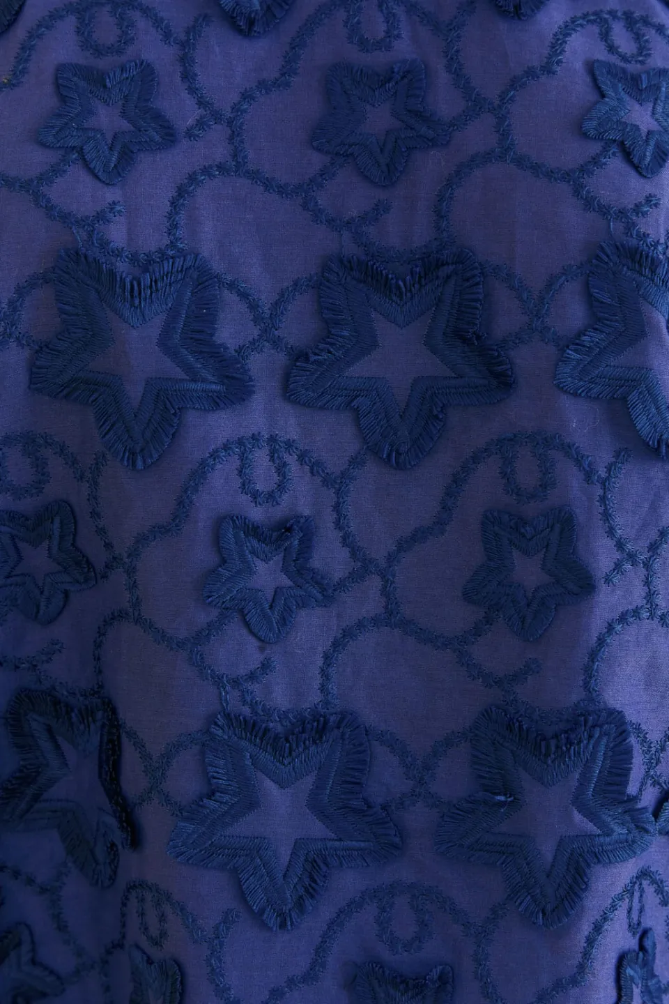 FARM Rio Navy Blue 3d Star Texture Blouse Outlet