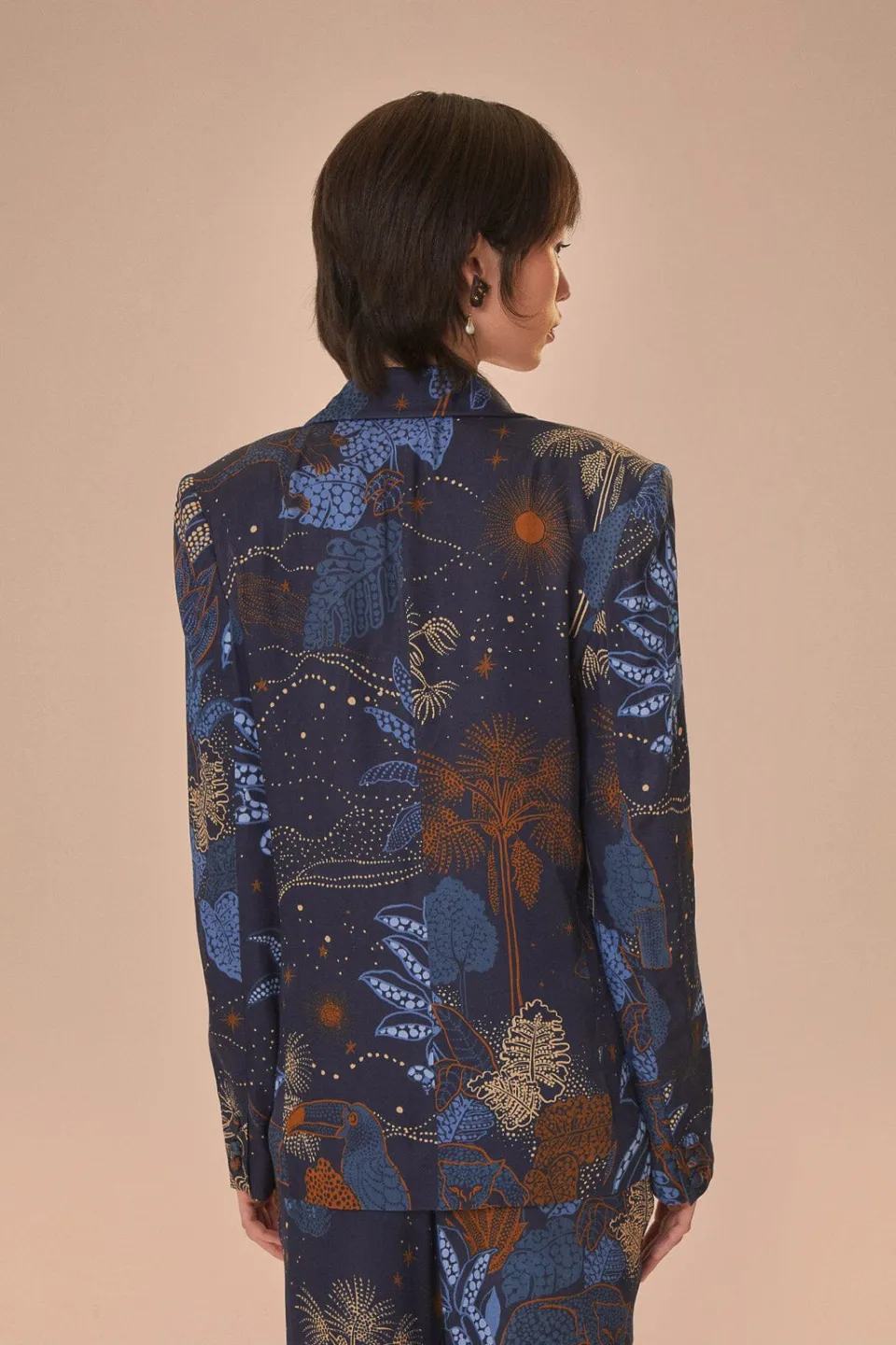 FARM Rio Navy Blue Night Jungle Blazer Discount