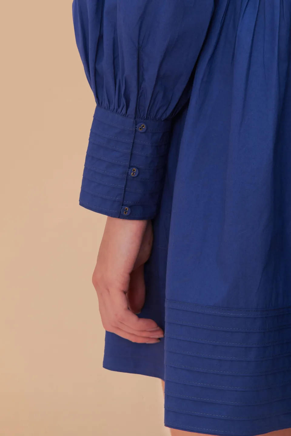 FARM Rio Navy Blue Open Yoke Mini Dress New