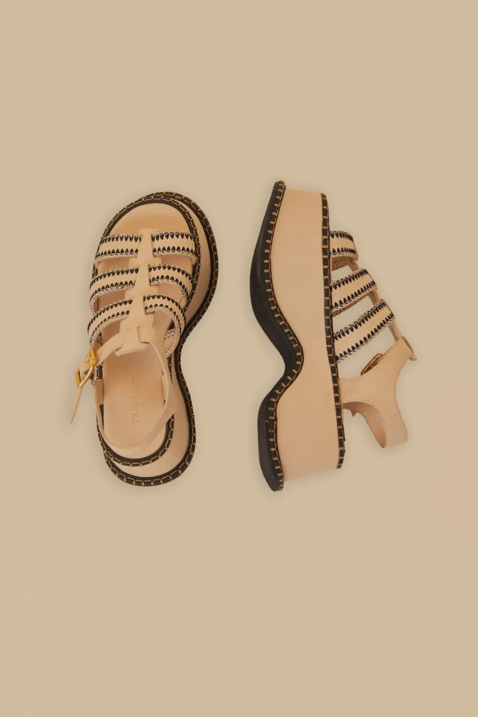 FARM Rio Off-White Artisanal Fisherman Platform Sandal Online