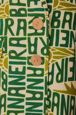 FARM Rio Off-White Banana Typography Blazer Discount