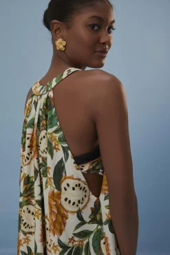 FARM Rio Off-White Biriba Maxi Dress New