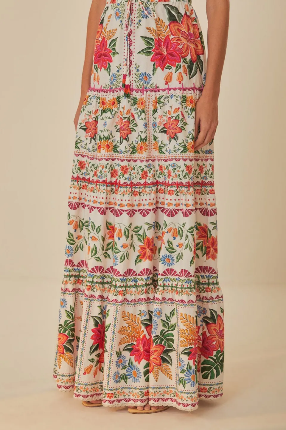 FARM Rio Off-White Bloom Garden Maxi Skirt Best