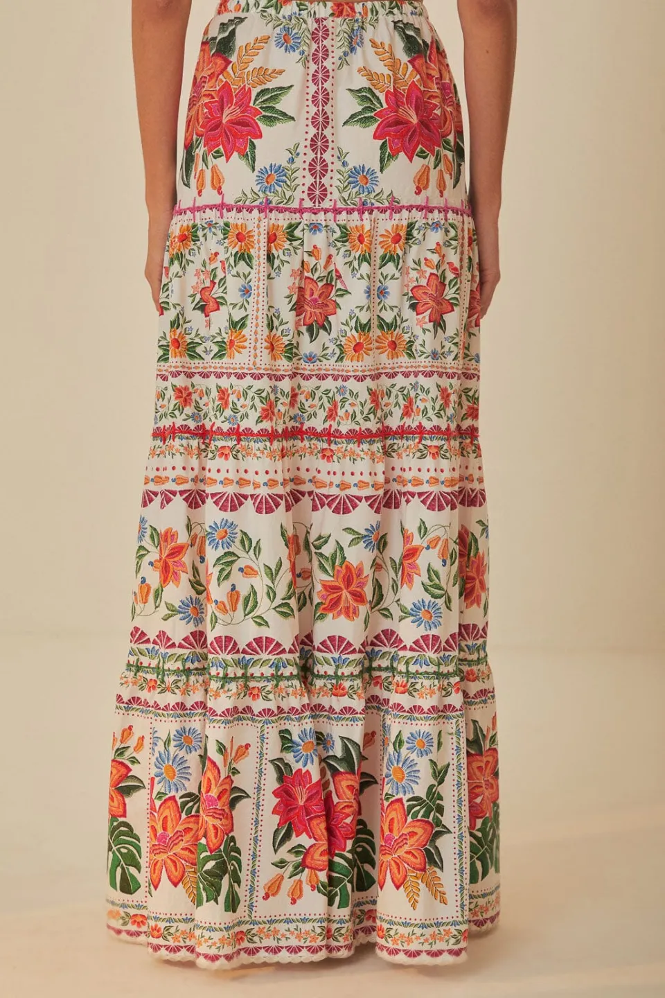 FARM Rio Off-White Bloom Garden Maxi Skirt Best