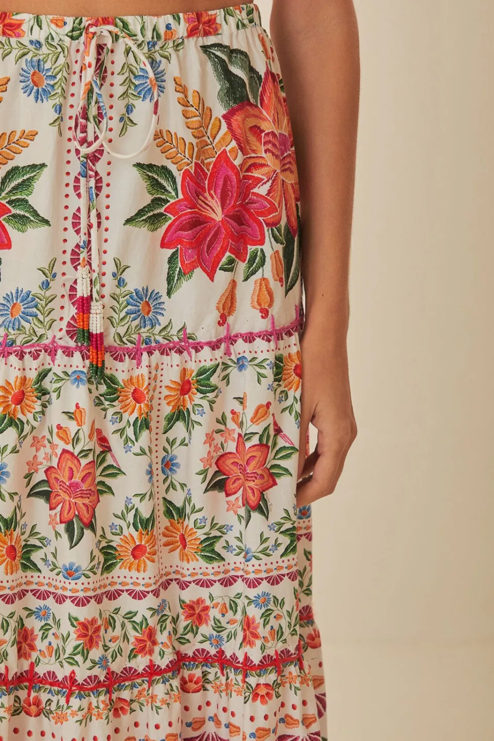 FARM Rio Off-White Bloom Garden Maxi Skirt Best