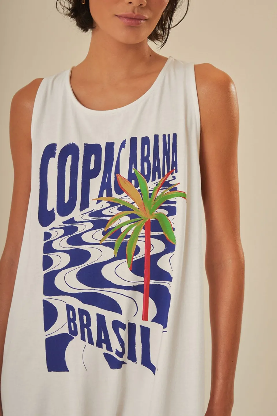 FARM Rio Off-White Copacabana Jersey Jumpsuit Online