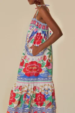 FARM Rio Off-White Flowers Beach Maxi Dress Outlet