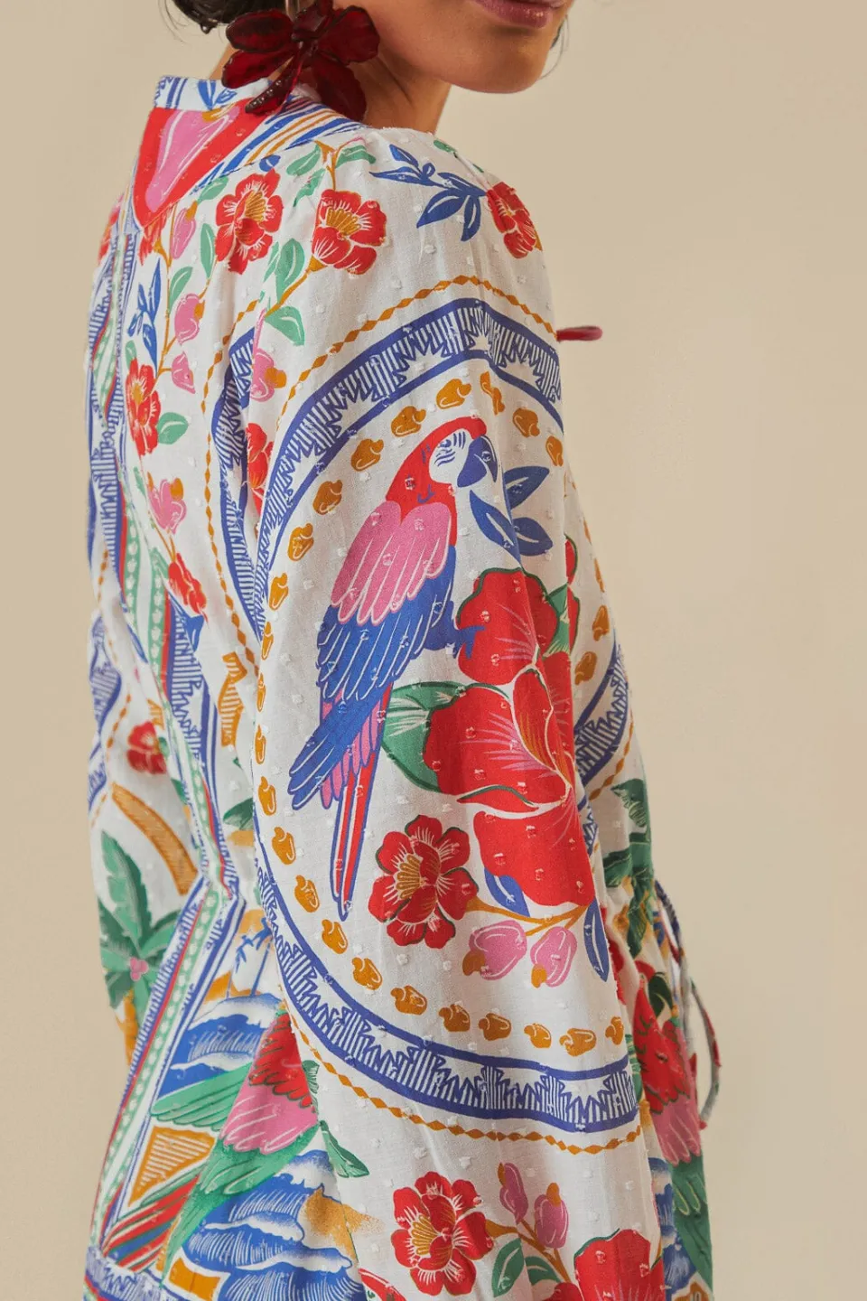 FARM Rio Off-White Flowers Beach Mini Dress Outlet