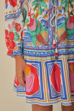 FARM Rio Off-White Flowers Beach Mini Dress Outlet