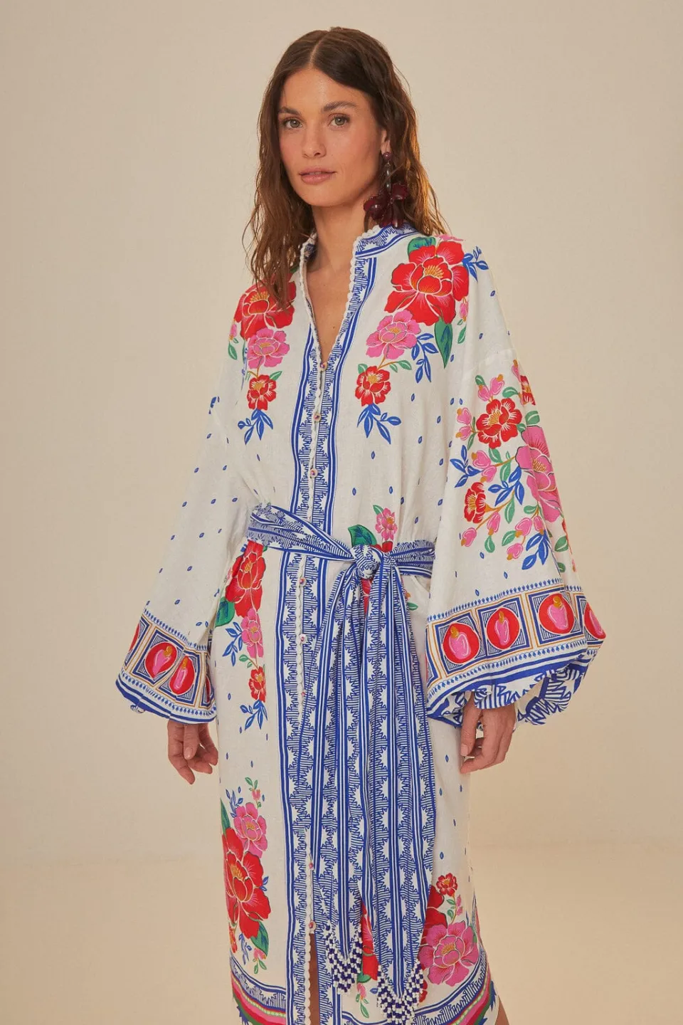 FARM Rio Off-White Flowers Beach Midi Dress Discount