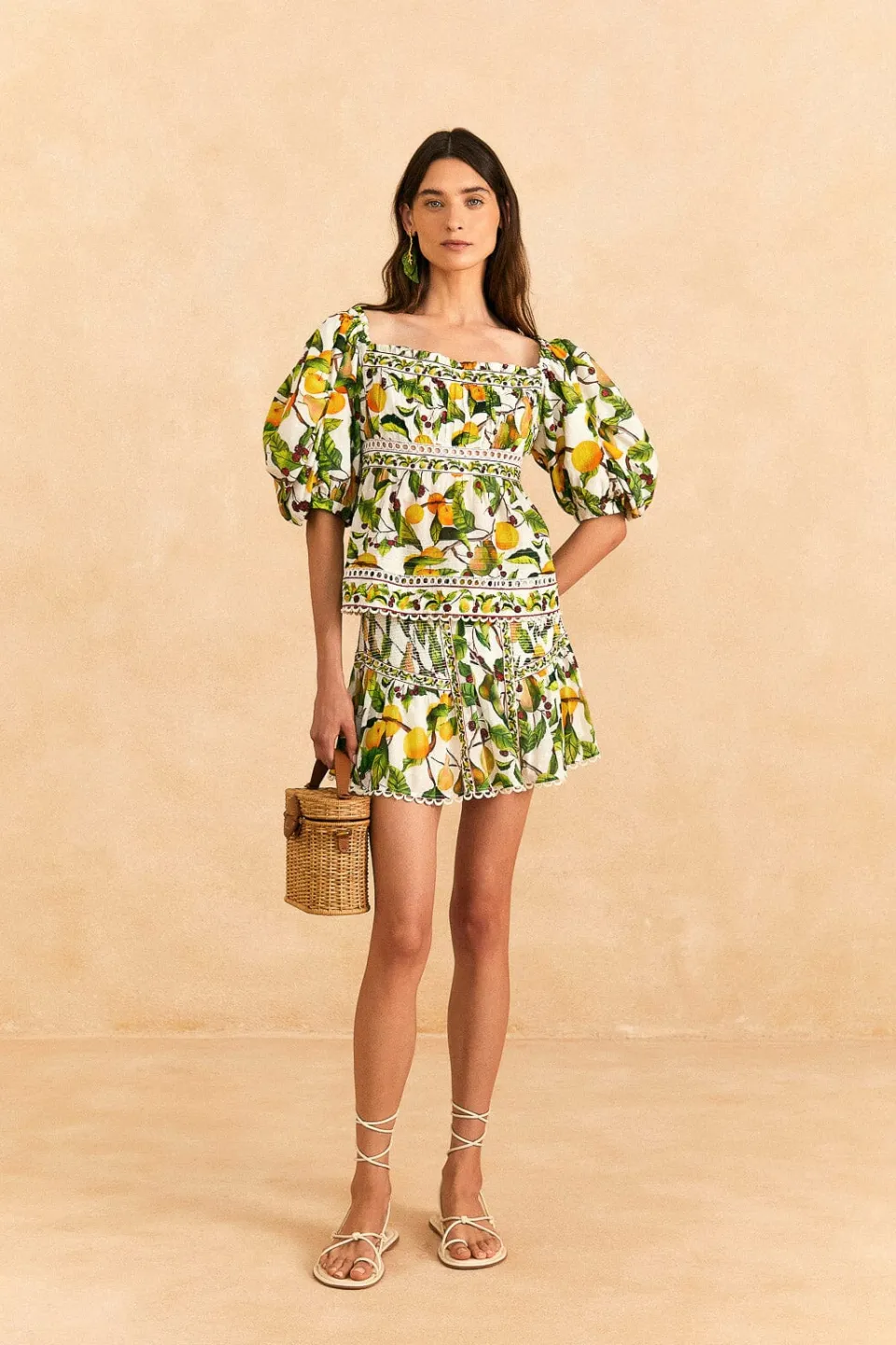 FARM Rio Off-White Fruit Orchard Blouse New