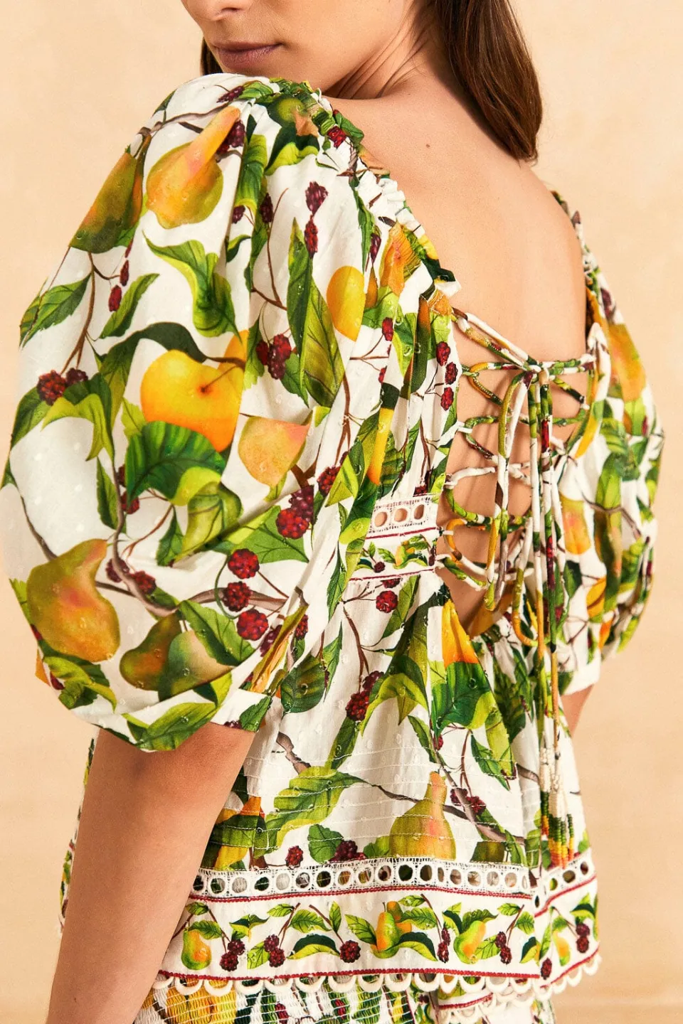 FARM Rio Off-White Fruit Orchard Blouse New