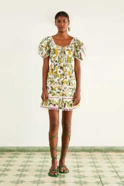 FARM Rio Off-white Fruit Orchard Mini Dress Discount