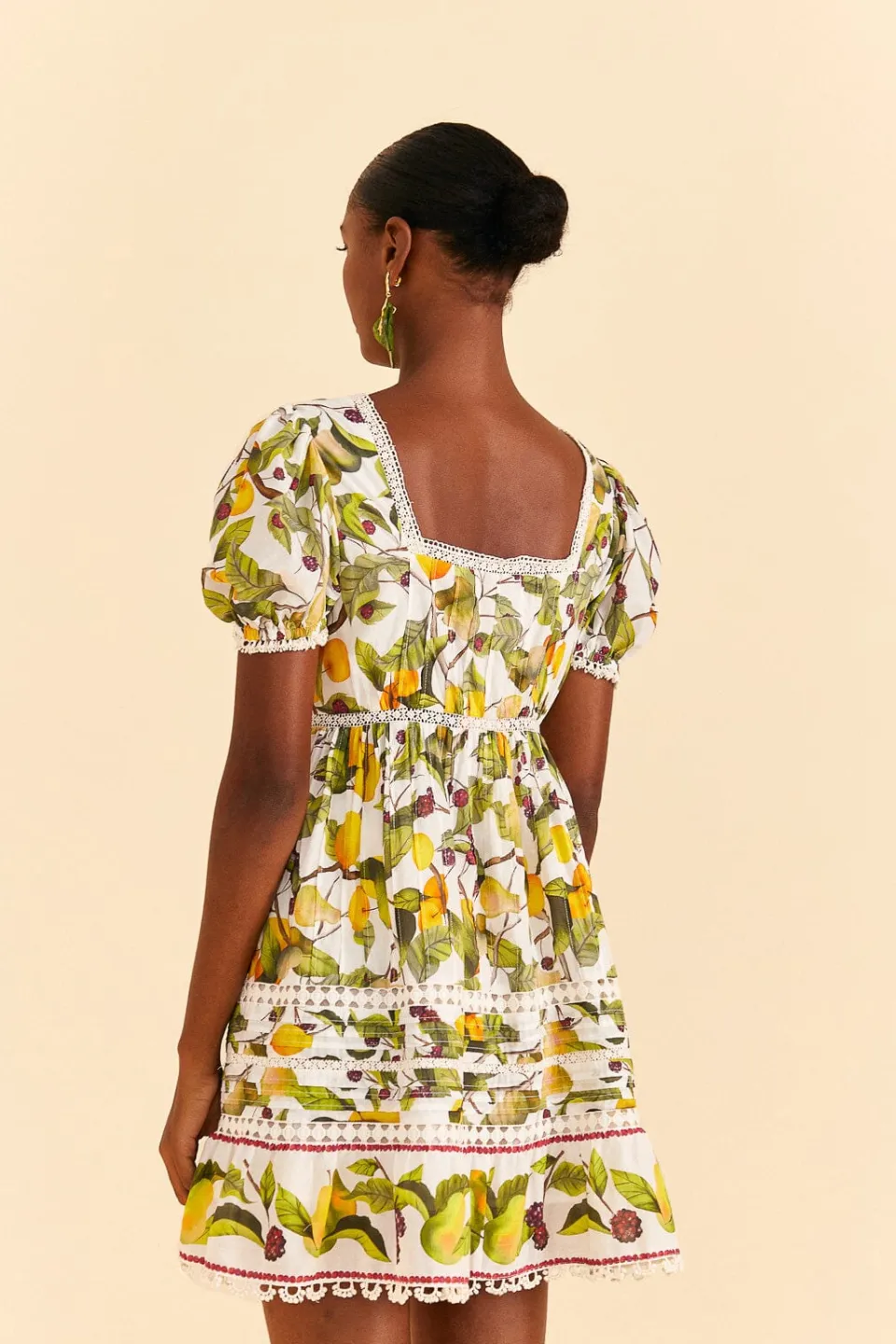 FARM Rio Off-white Fruit Orchard Mini Dress Discount