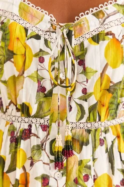FARM Rio Off-white Fruit Orchard Mini Dress Discount