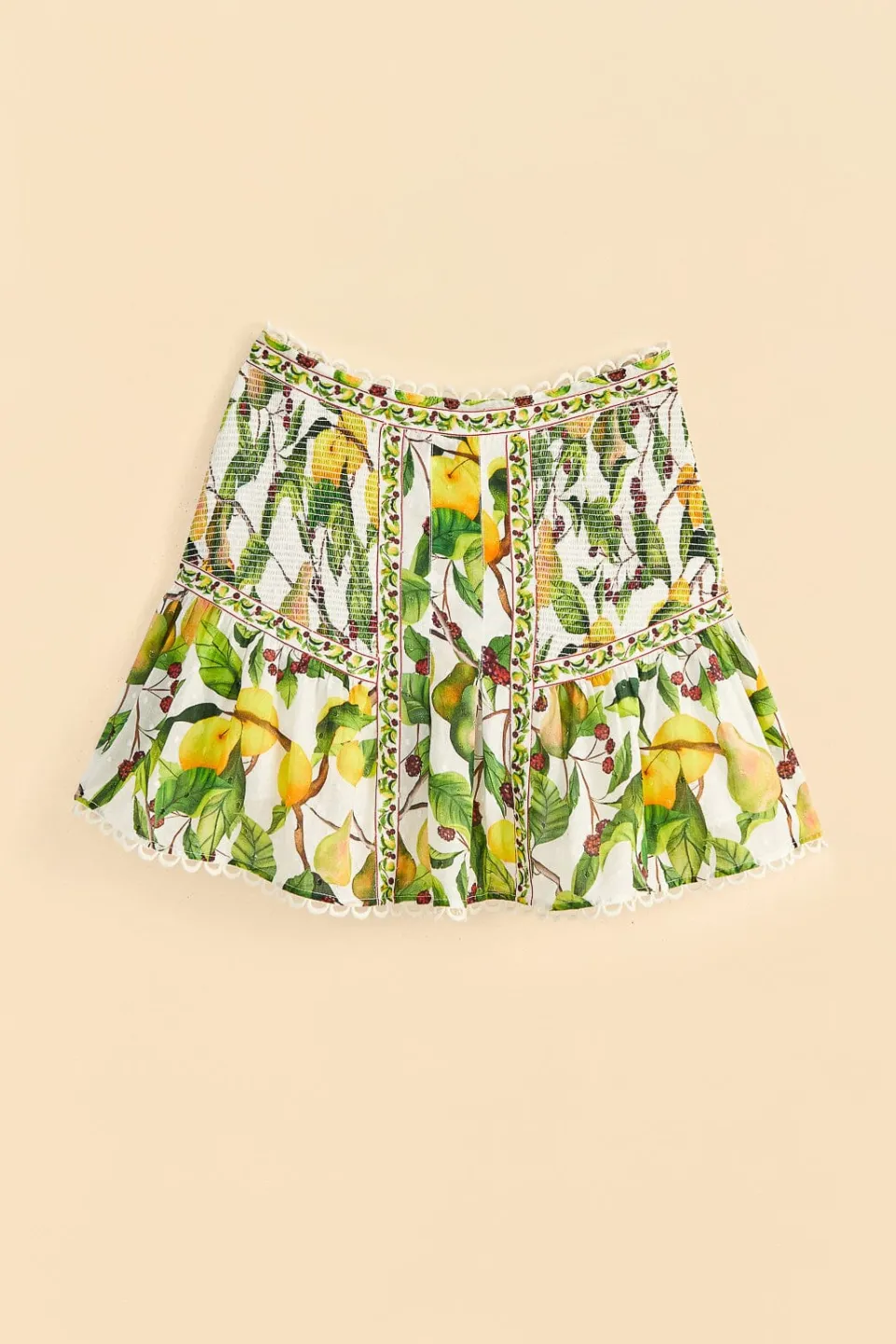 FARM Rio Off-White Fruit Orchard Mini Skirt