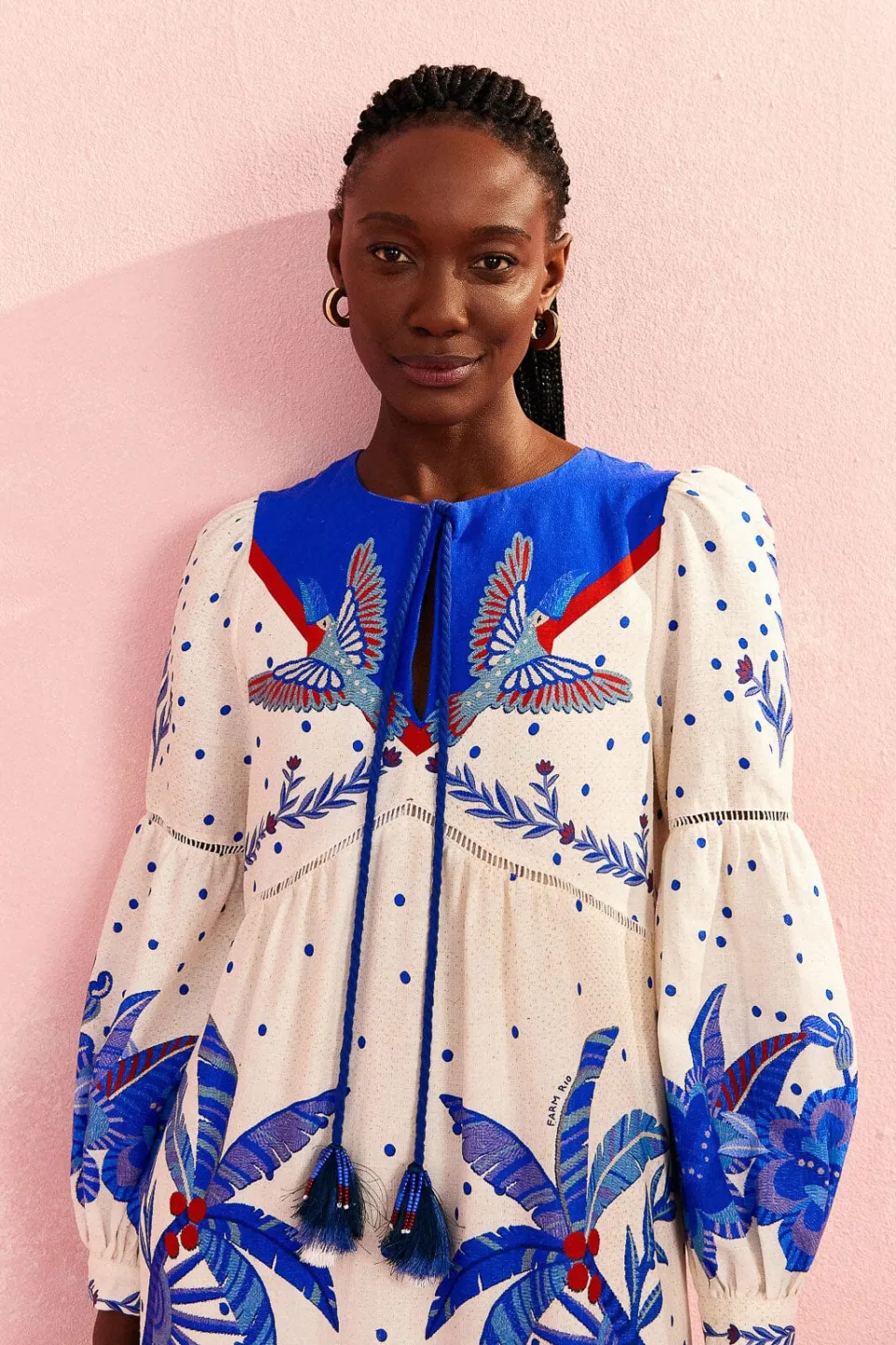 FARM Rio Off-White Jungle Chic Midi Dress Hot