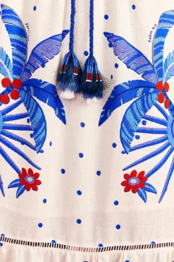 FARM Rio Off-White Jungle Chic Midi Dress Hot