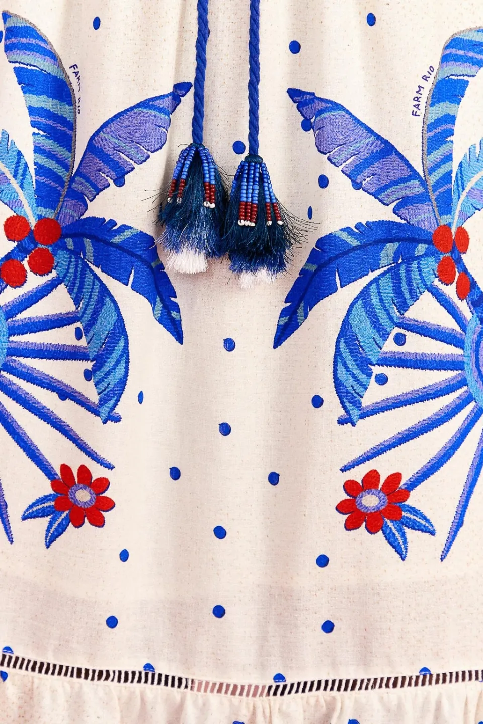 FARM Rio Off-White Jungle Chic Midi Dress Hot