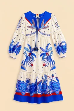 FARM Rio Off-White Jungle Chic Midi Dress Hot