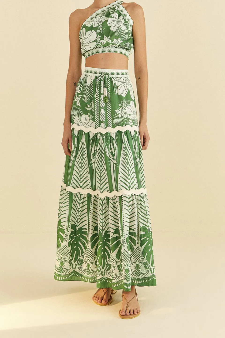 FARM Rio Off-White Macaw Elegance Crop Top Hot