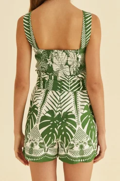 FARM Rio Off-White Macaw Elegance Romper
