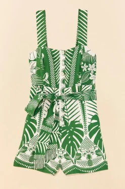 FARM Rio Off-White Macaw Elegance Romper
