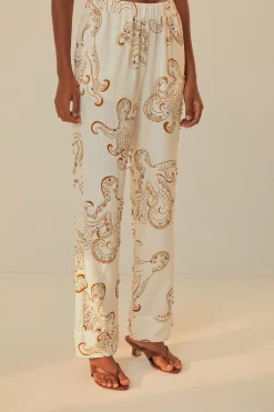 FARM Rio Off-White Octopus Fun Euroflax™ Premium Linen Pants Online