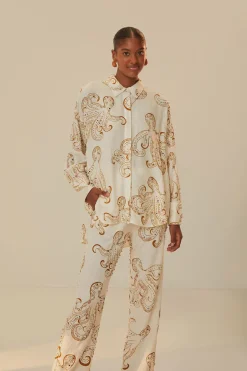 FARM Rio Off-White Octopus Fun Euroflax™ Premium Linen Pants Online